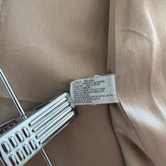 Club Monaco Women's Jacket & Coat Beige Wool Pea Coat - Picture 12 of 12